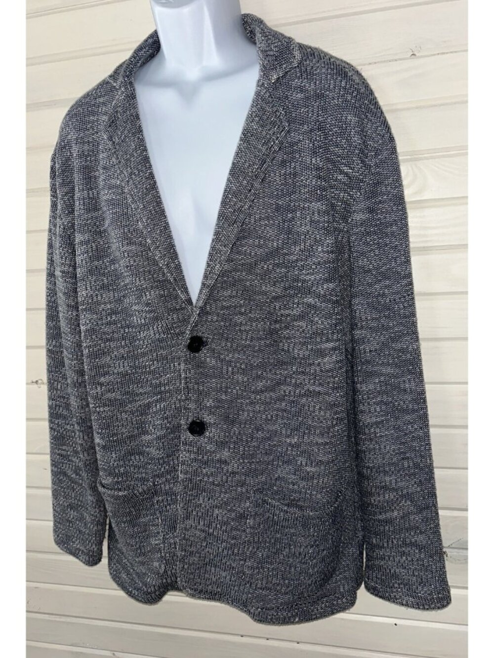 Julian & Mark Sz XXL Gray Heathered Textured Knit 2-Button Blazer Stitch Fix EUC
